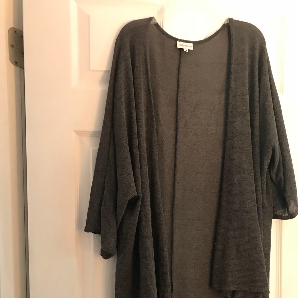 Lularoe Lindsay Gray Kimono, never worn!